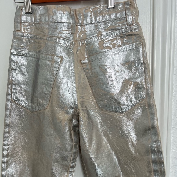 Zara Straight Leg, Cotton, Silver Jeans | 2 - Picture 5 of 16